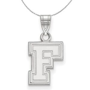 Sterling Silver Fordham U Small Pendant Necklace - 24 Inch